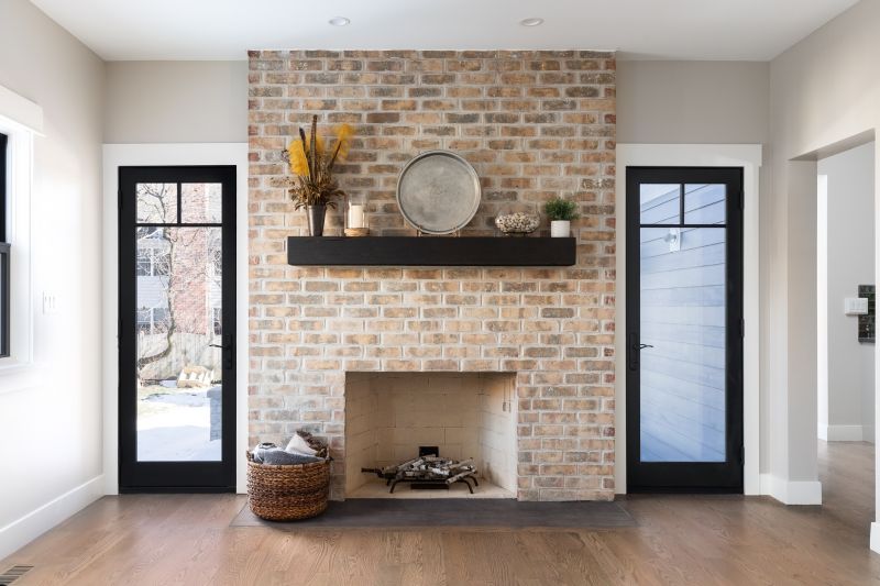 Brick Fireplace Installation detail