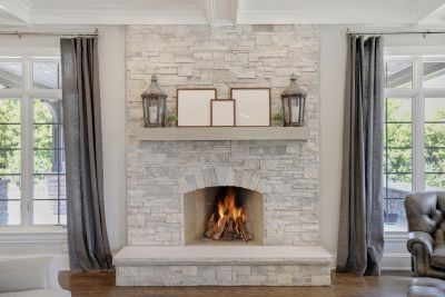 Completed Stone Fireplace